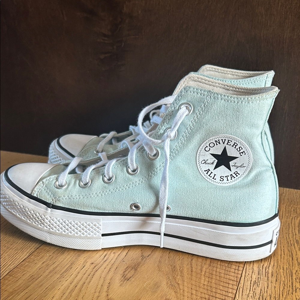 Converse Women's Light Turquoise Platform High-Top Sneakers